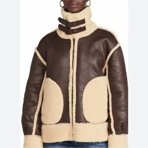 Moon River Brown and Cream Teddy Jacket